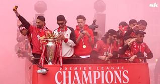 “Now leave us alone, we’ve got to party” - Liverpool star makes hilarious claim during impromptu interview conducted amid trophy parade