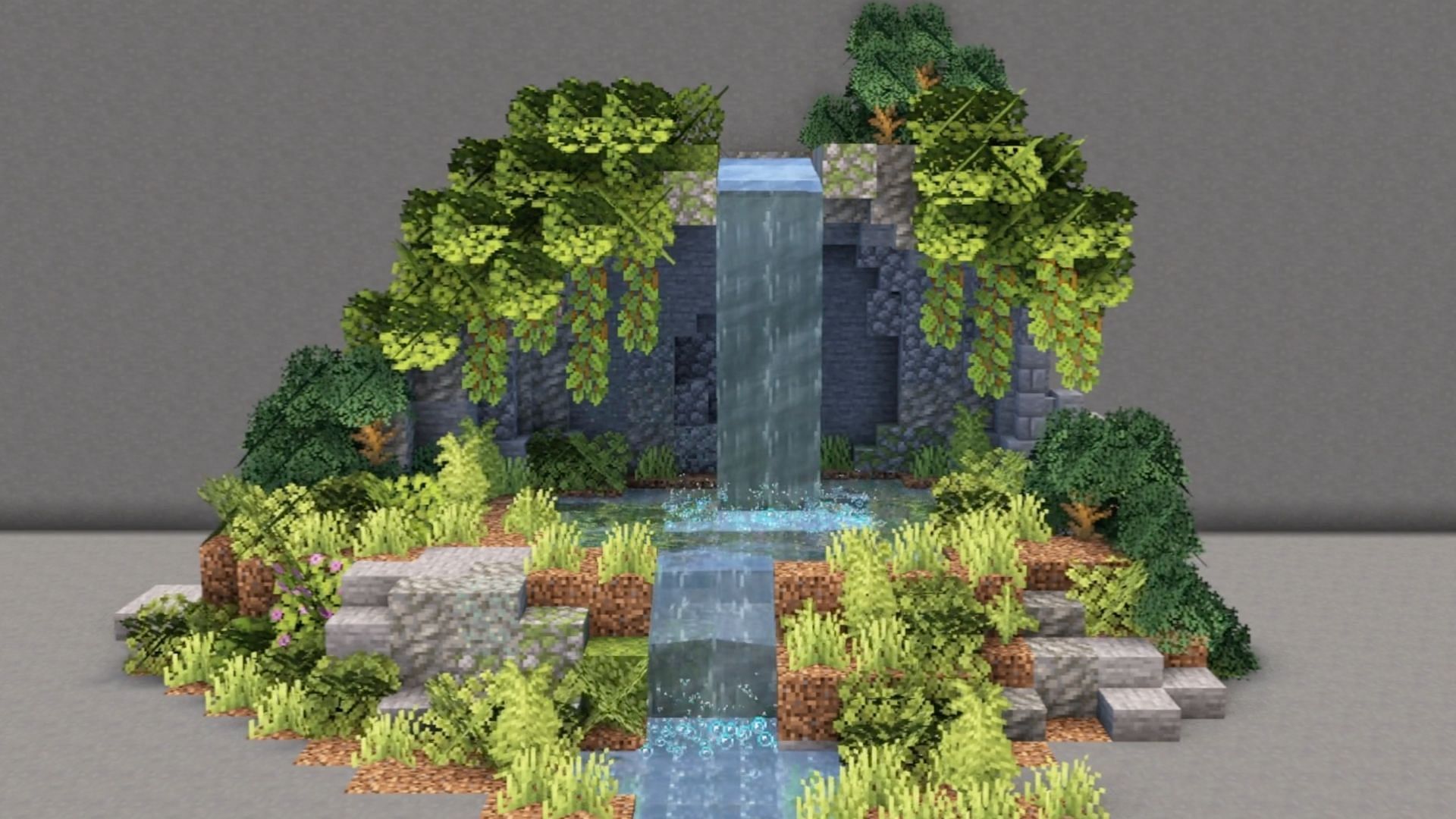 The waterfall build in the game