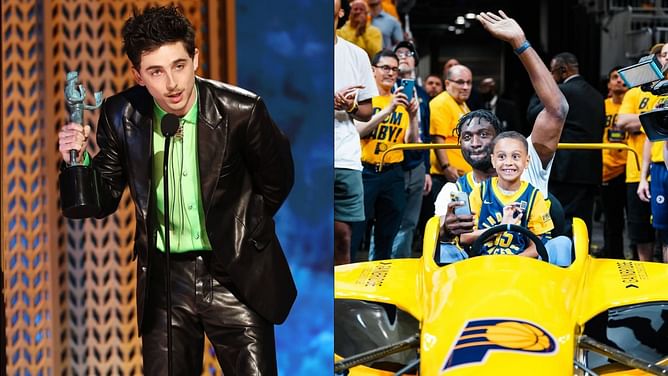 In Photos: Timothee Chalamet, Roy Hibert & other stars spotted front row at Knicks–Pacers clash in Indiana