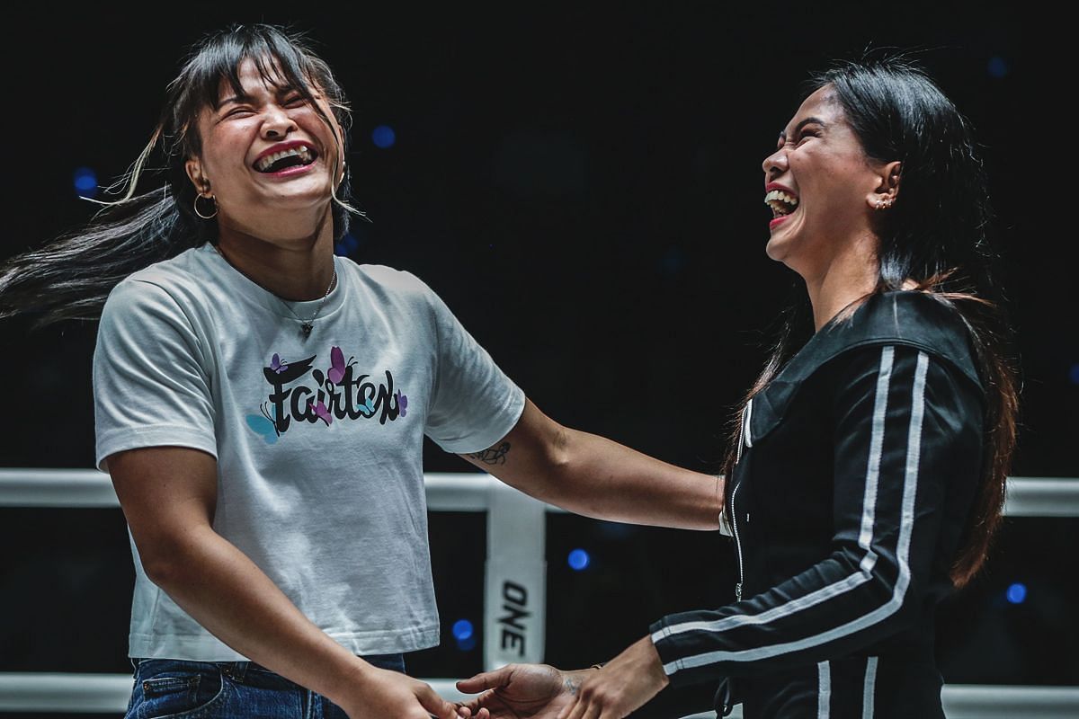 Stamp Fairtex (left) and Denice Zamboanga (right). [Photo from ONE Championship]