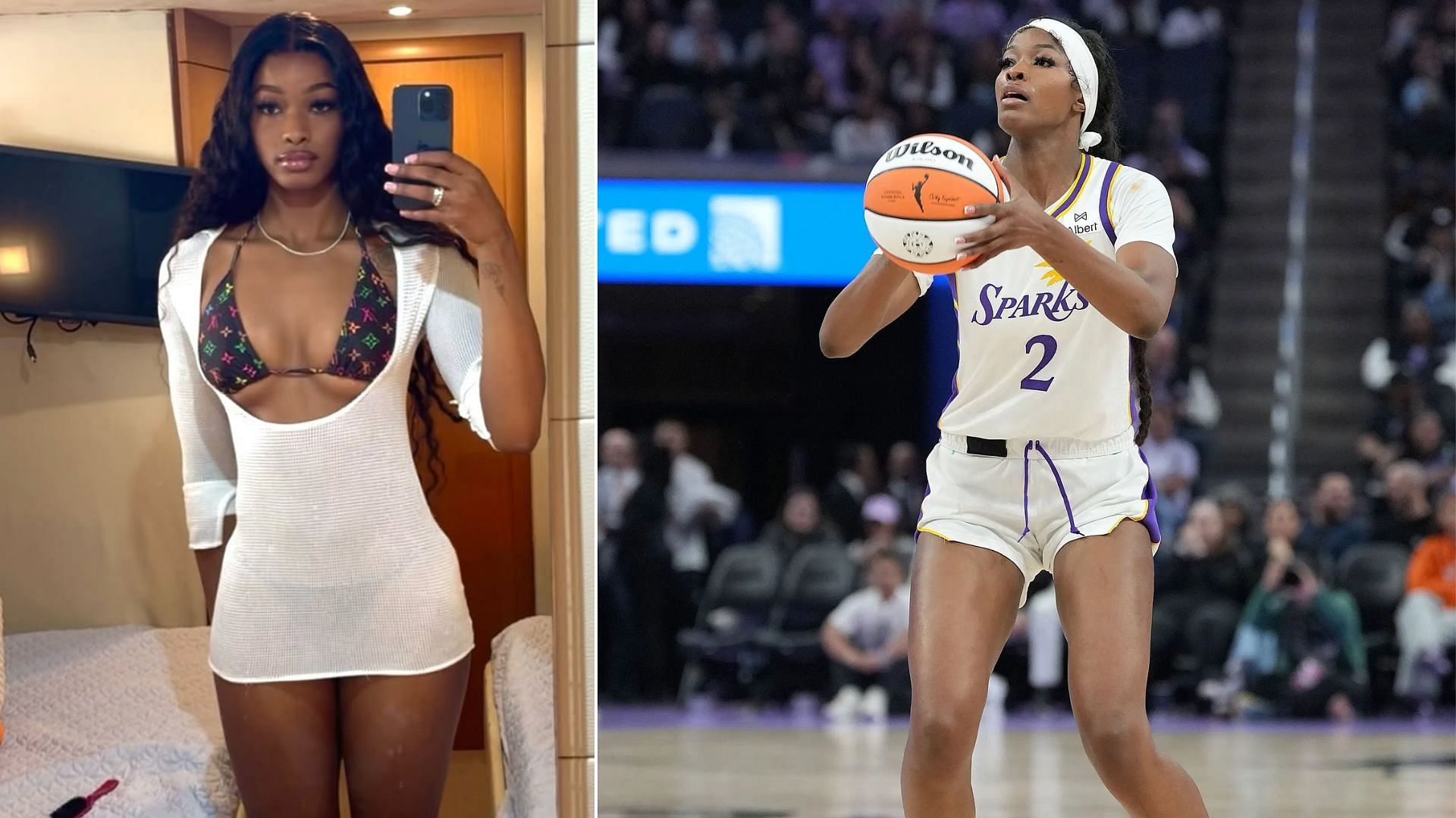 Rickea Jackson serves whip appeal with massive 50-inch buss down