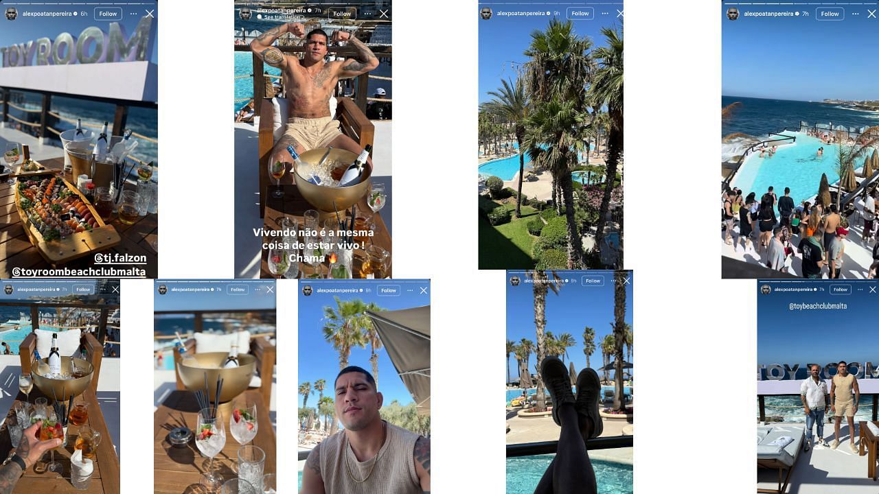 Alex Pereira&#039;s vacation photos. [Images courtesy: @AlexPoatanPereira on Instagram]