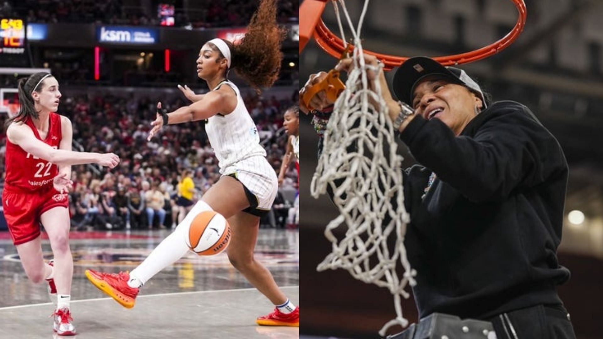 Caitlin Clark, Angel Reese and Dawn Staley