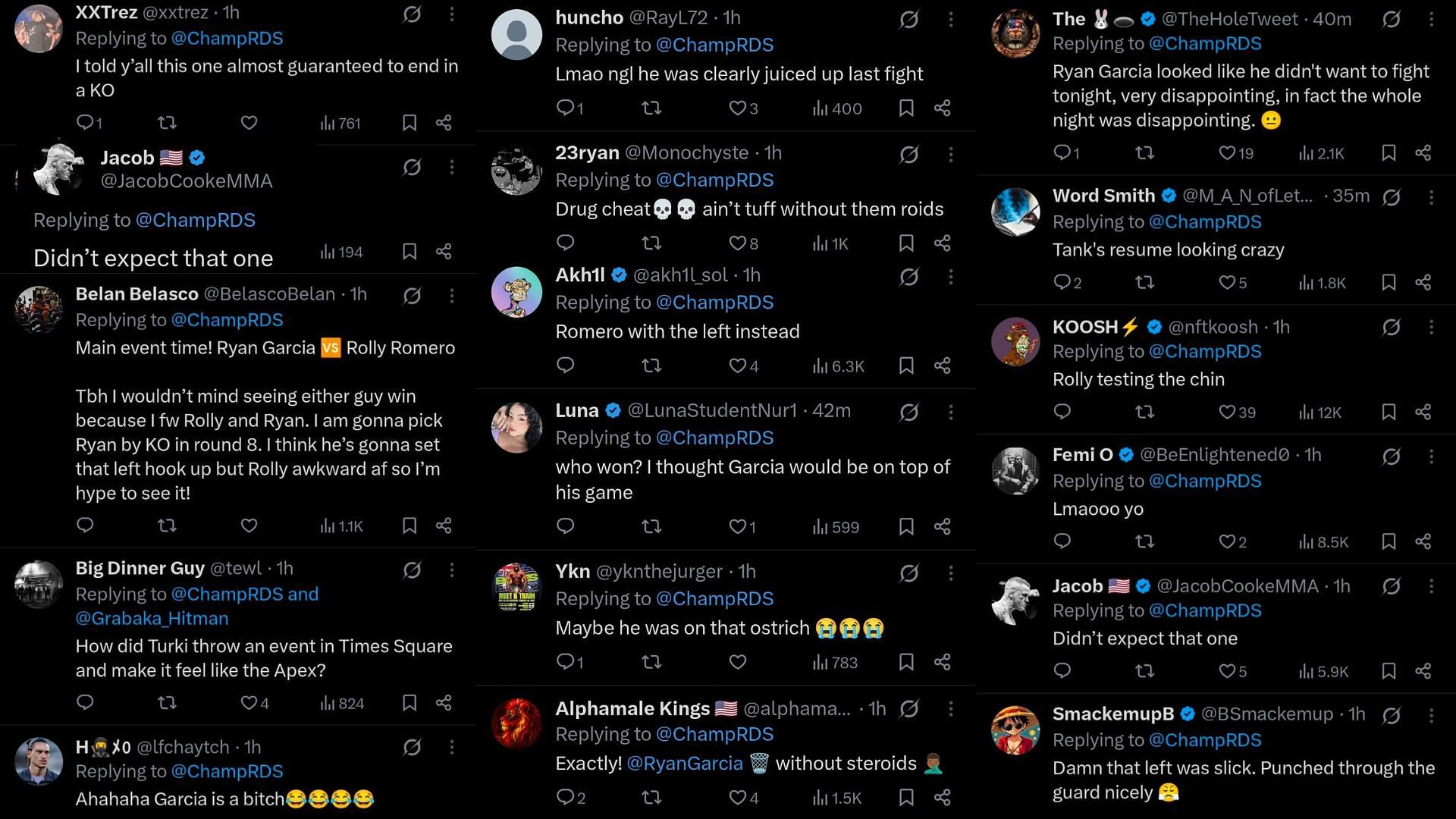 Fan comments [Screenshots courtesy: @ChampRDS on X]