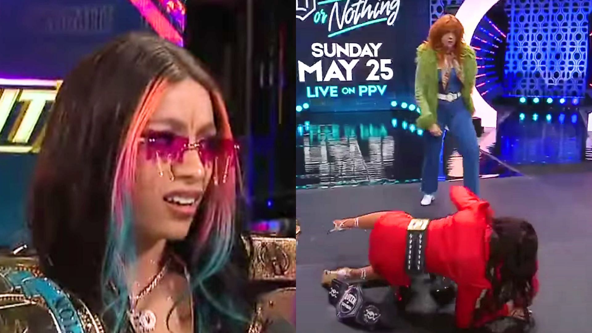 Mercedes Mone had an embarrassing moment on Dynamite this week. (Images via AEW YouTube) 