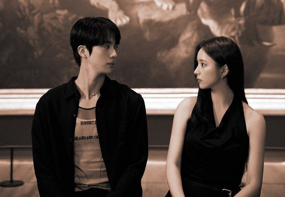 Featuring Jin and Shin Se-kyung for Don't Say You Love Me music video (Image via @BIGHIT_MUSIC/x)
