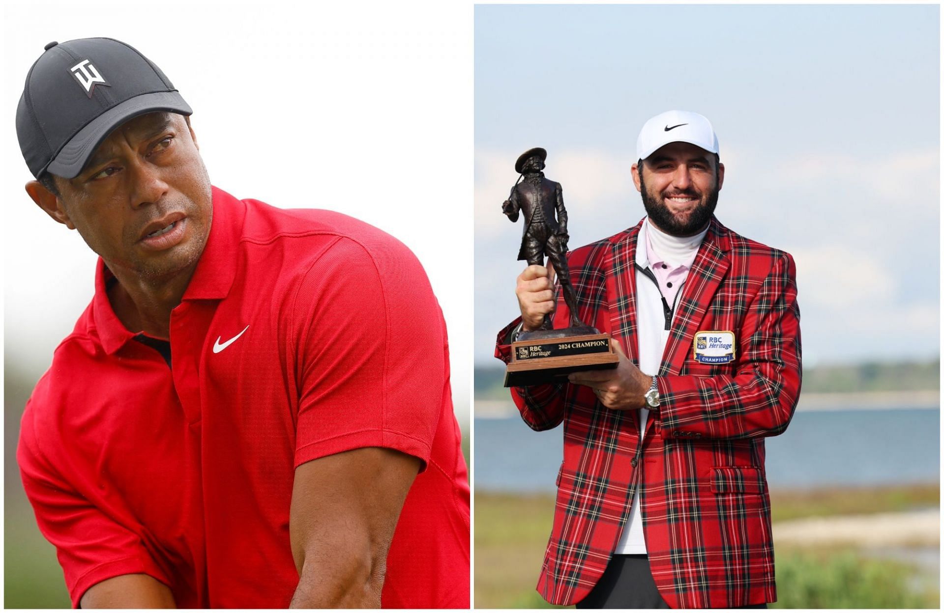 Tiger Woods with Grand Slam stat during analyst&rsquo;s Scottie Scheffler comparison