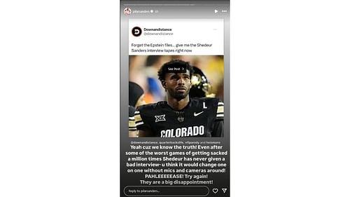 Pilar Sanders' Instagram story