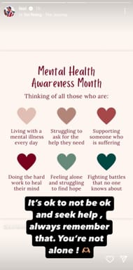 Lexi Thompson's story on mental health awareness month - Source: via @lexi on Instagram