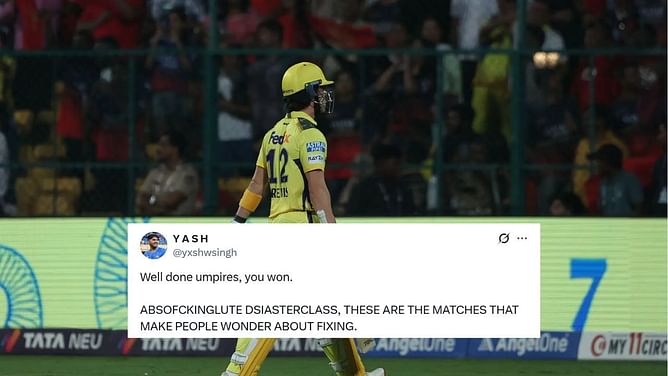 'इंडियन फिक्सिंग लीग'- RCB vs CSK मैच के बाद अंपायरिंग पर उठे सवाल, फैंस ने फिक्सिंग के लगाए आरोप