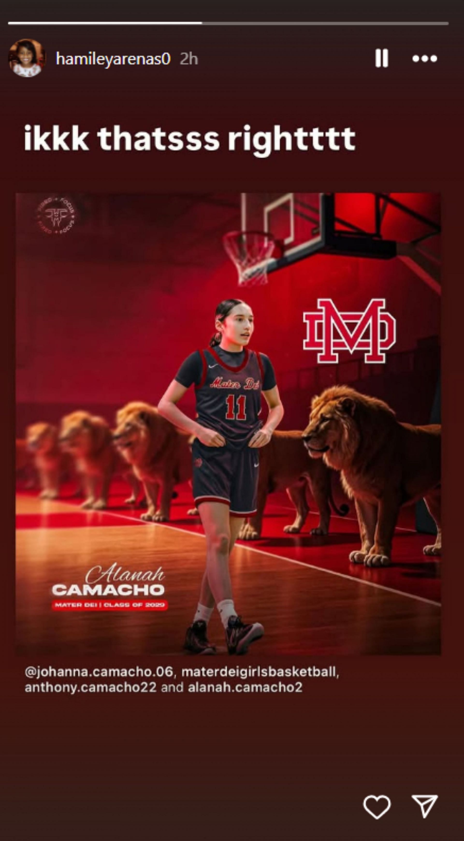 Gilbert Arenas&#039; daughter, Hamiley Arenas, gets hyped as top 2029 recruit commits to Mater Dei (Image: Instagram via @hamileyarenas0)