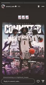 Tennessee signee Nate Ament shares his reaction as former high school teammate announces college commitment decision (Image: IG/ament_nate)