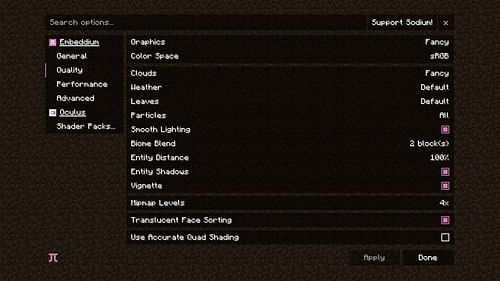 Oculus mod brings shader support for Forge mod loader (Image via Sportskeeda Gaming || Mojang Studios)