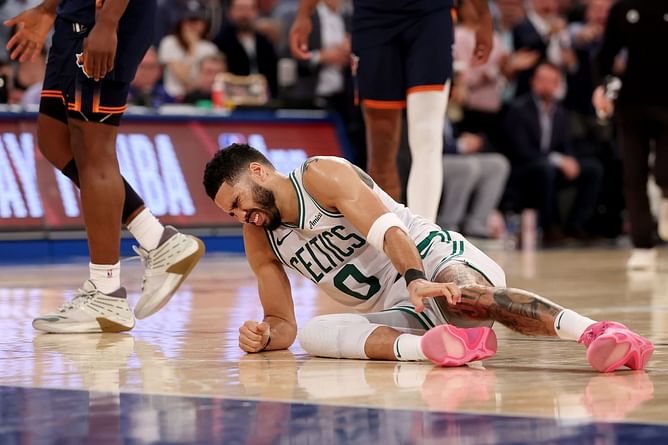 Jayson Tatum injury: NBA community erupts with prayers after devastated Celtics superstar brought to tears