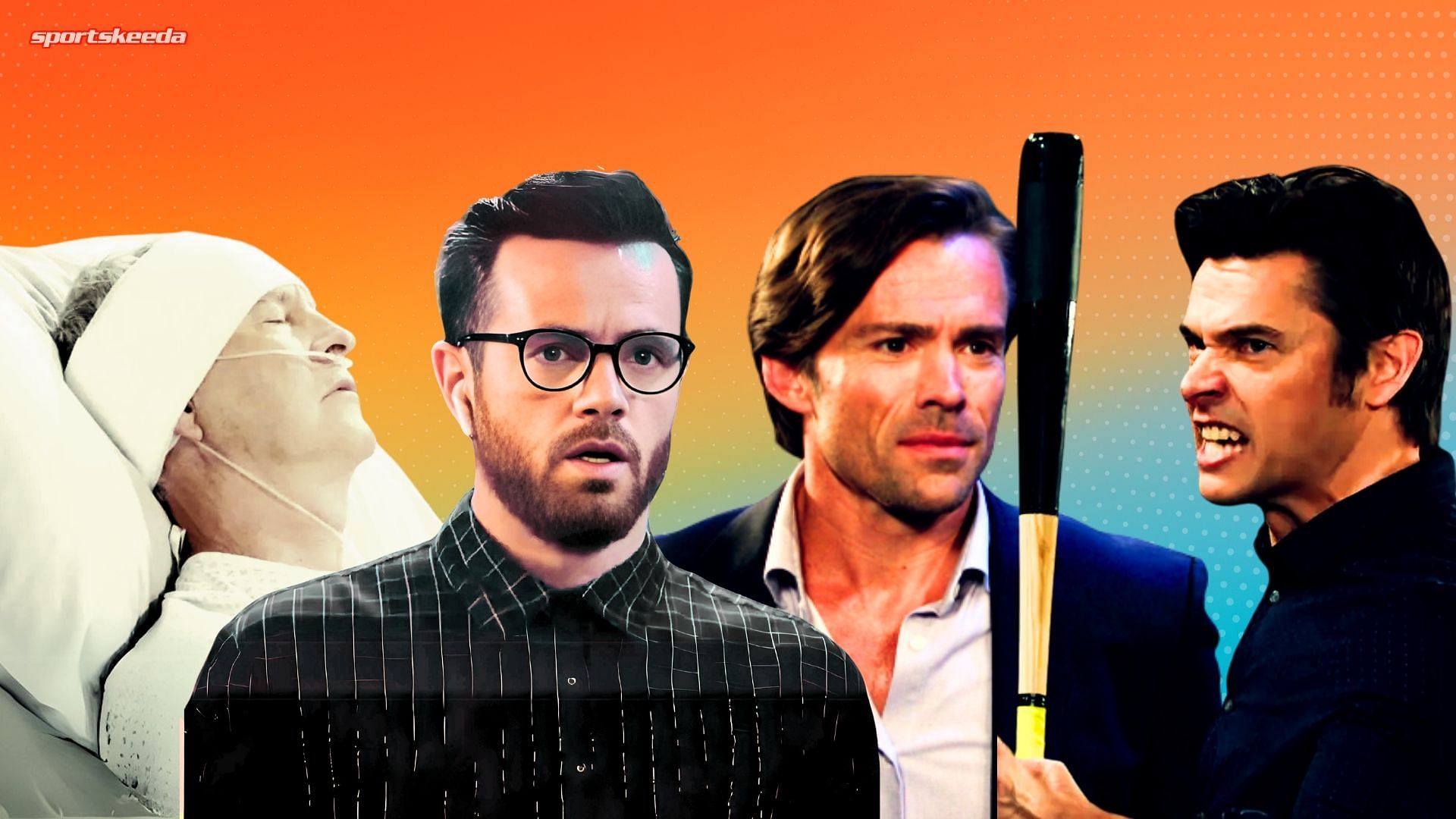 From left, John, Kevin, Philip and Xander on DOOL (Custom cover edited by Sportskeeda, Original images via Peacock/@Days of Our Lives)