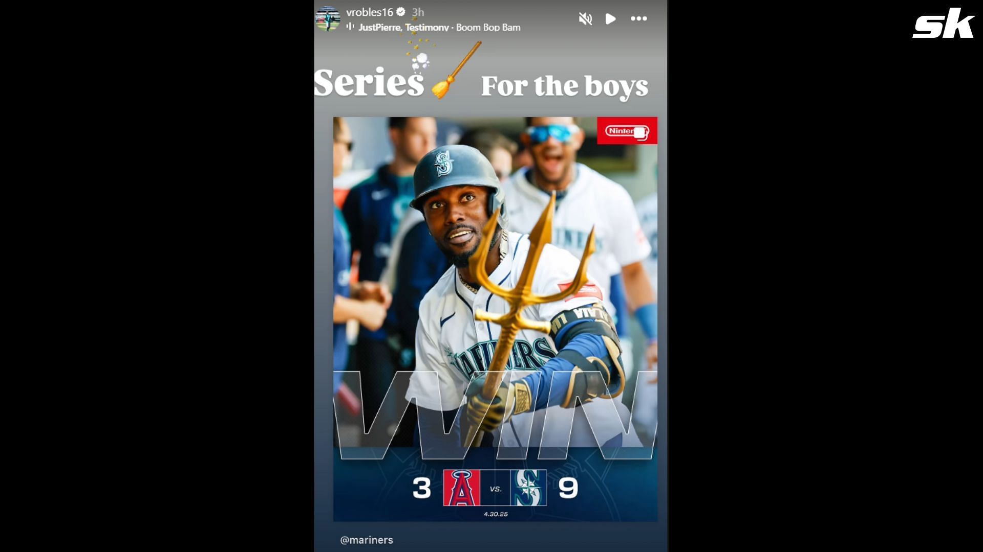 Screenshot from the story on Instagram