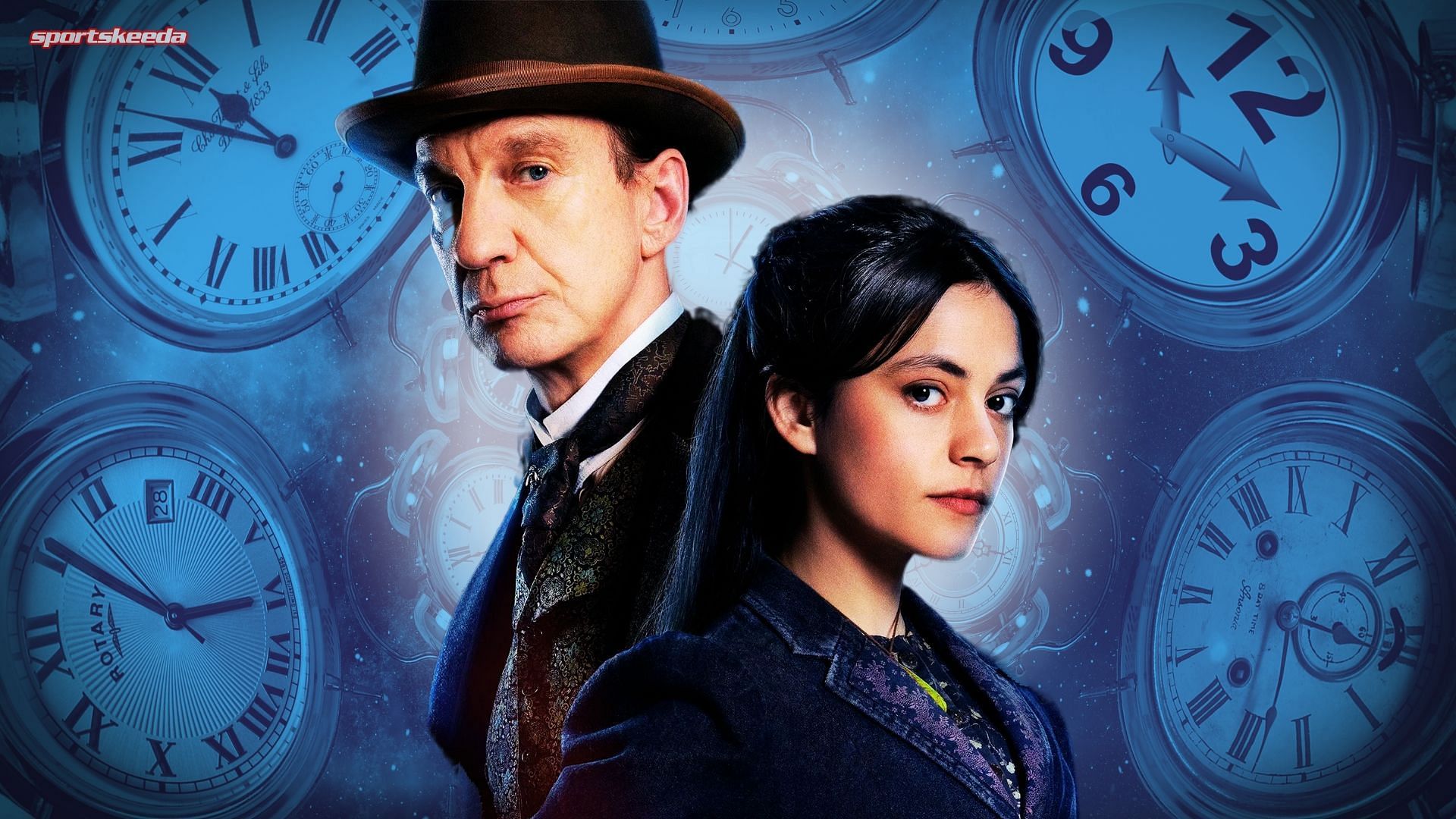 An image of Sherlock Holmes and Amelia Rojas from Sherlock &amp; Daughter season 1 (Custom cover edited by Sportskeeda, Original Image [The CW]) 