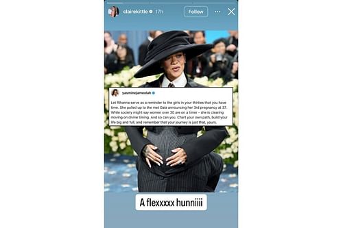 George Kittle's wife Claire sends 3-word message for Rihanna as pop star debuts third pregnancy at 2025 Met Gala, Instagram