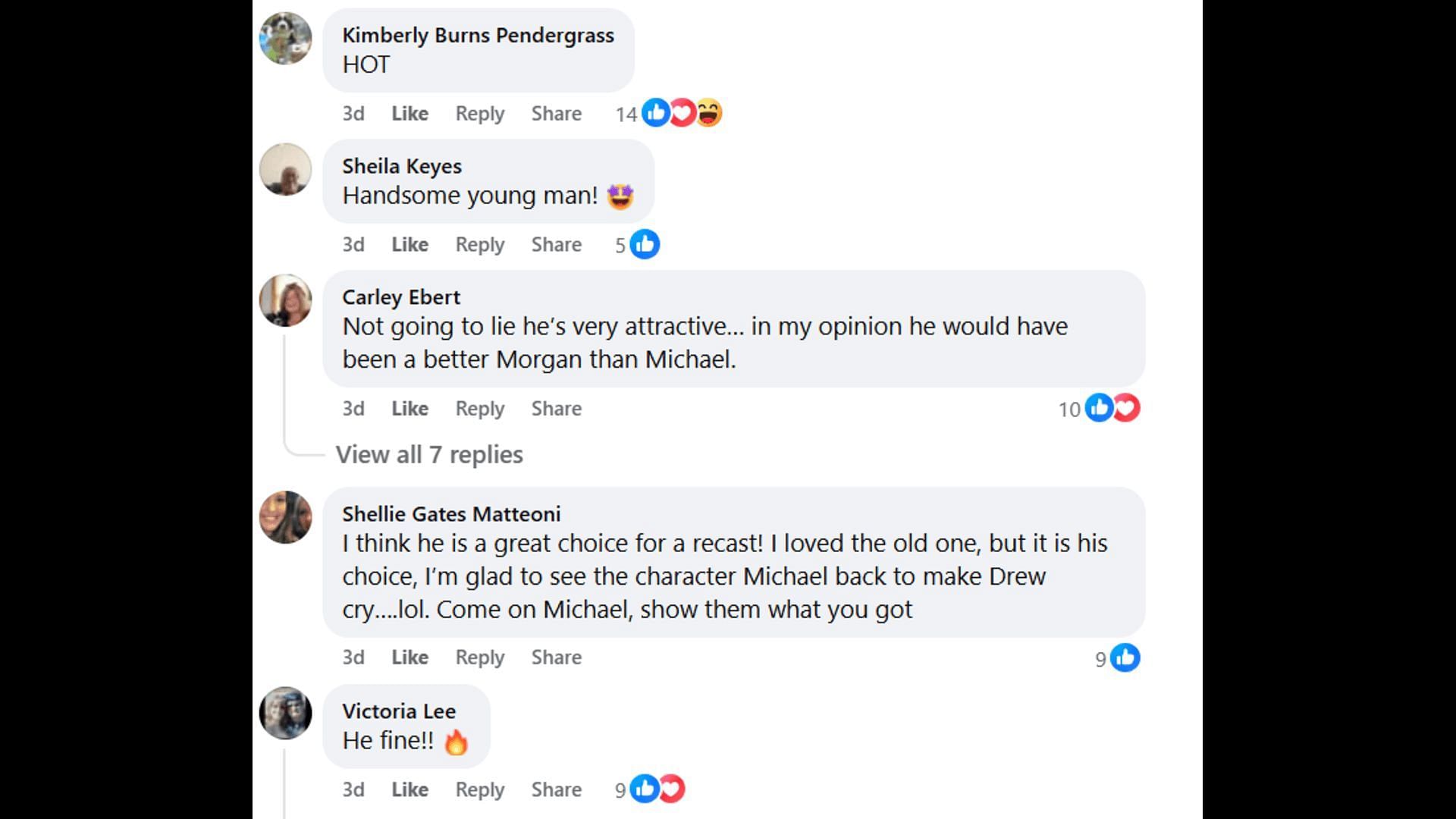 Fans praise the casting choice for Michael&#039;s character (Image via Facebook/General Hospital Fans - Official)