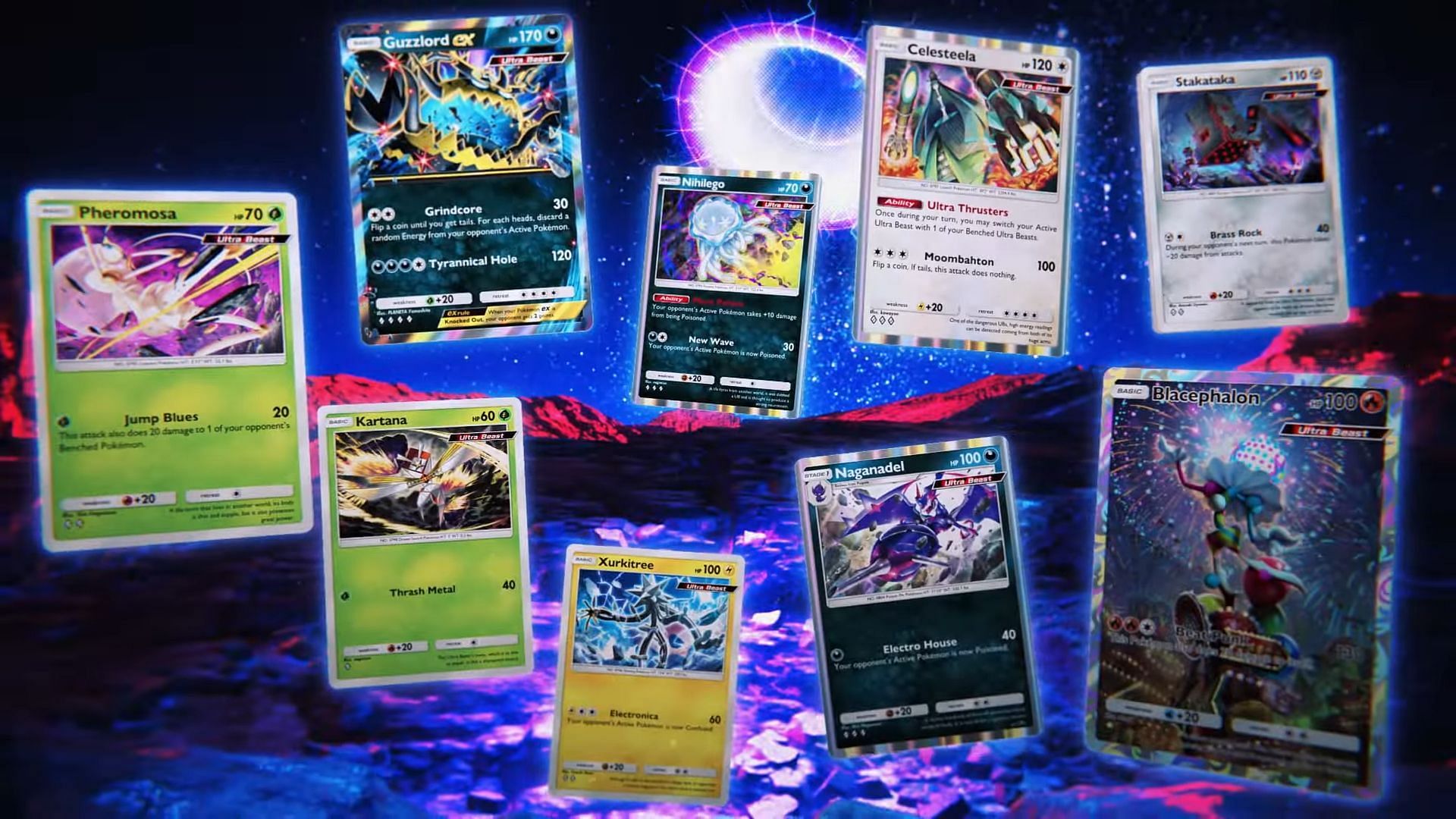 All Ultra Beasts revealed in the Extradimensional Crisis expansion (Image via The Pokemon Company)