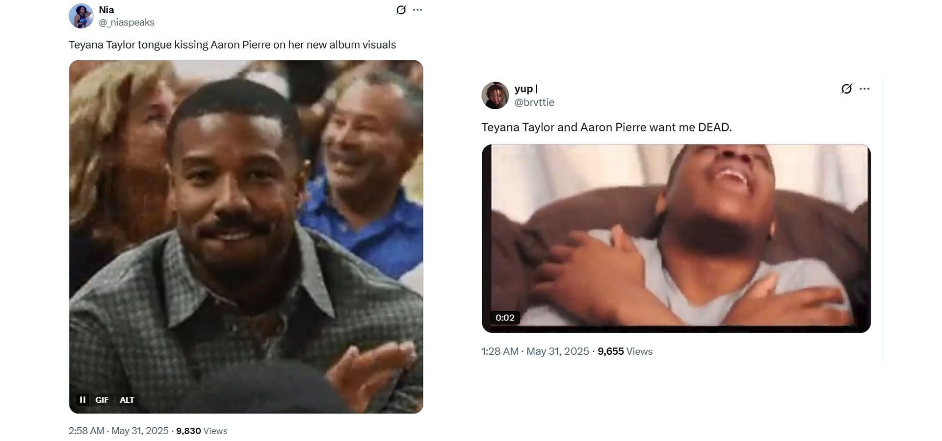 Comments reacting to the news (Image via X/ @_niaspeaks, @brvttie)