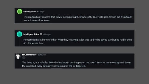 Fans comment on Darius Garland's injury (Credits: @is_garland_soft)