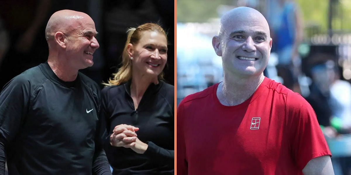 Andre Agassi and Steffi Graf (left), Andre Agassi (right), Sources: Getty