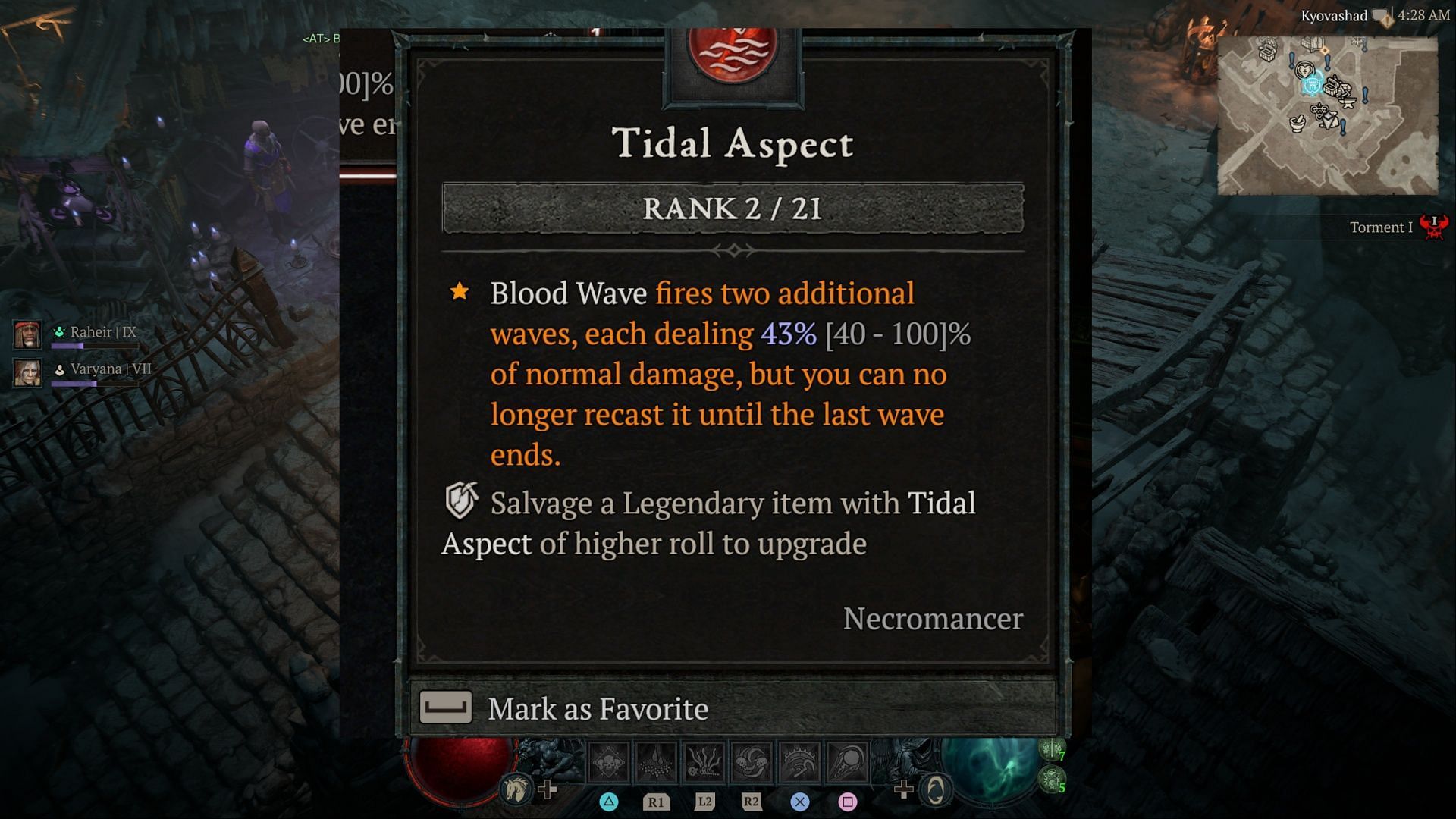 Here's what Tidal Aspect does (Image via Blizzard Entertainment)