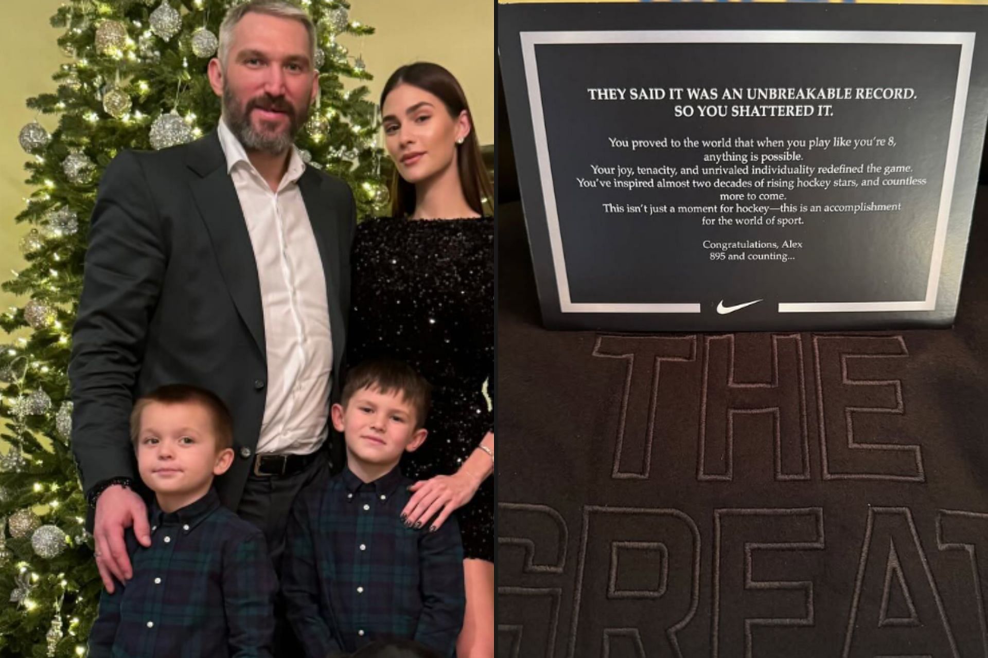 Nastasiya Ovechkin shares Nike&rsquo;s special gift after Alex Ovechkin breaks Gretzky&rsquo;s NHL goal record (via instagram @nastyashubskaya)