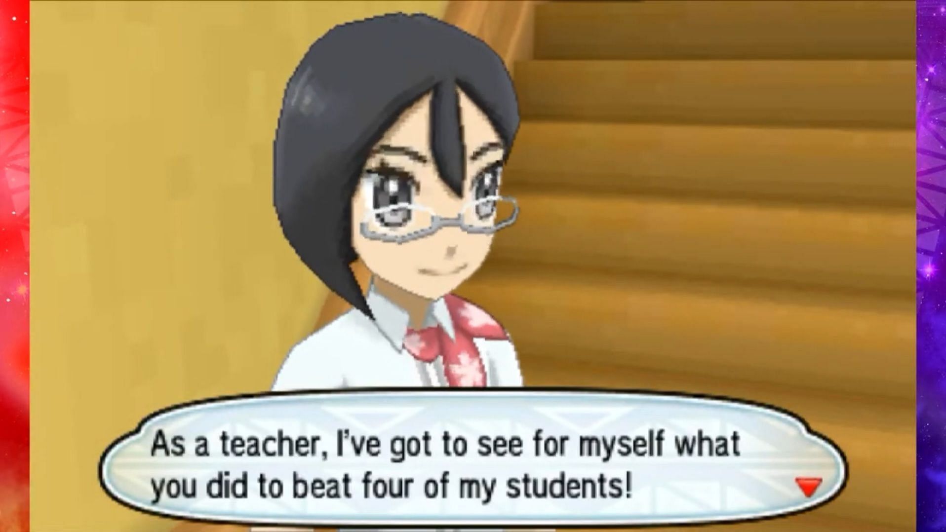 Teacher Emily in Pokemon Moon (Image via TPC)
