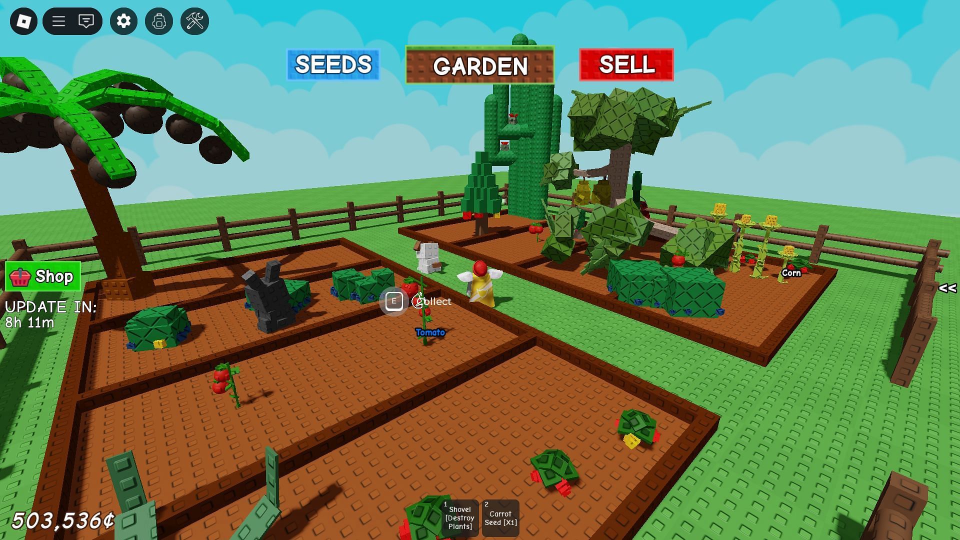 Selling harvested Fruits is the easiest way to earn Sheckles (Image via Roblox)