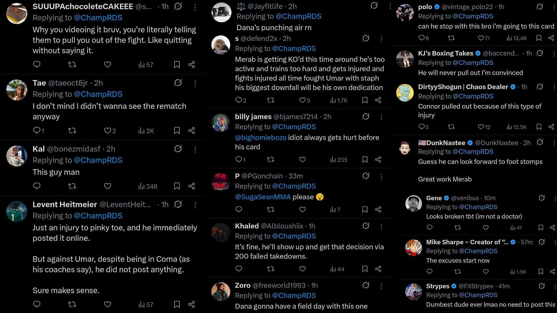 Fan comments. [Screenshots courtesy: @ChampRDS on X]