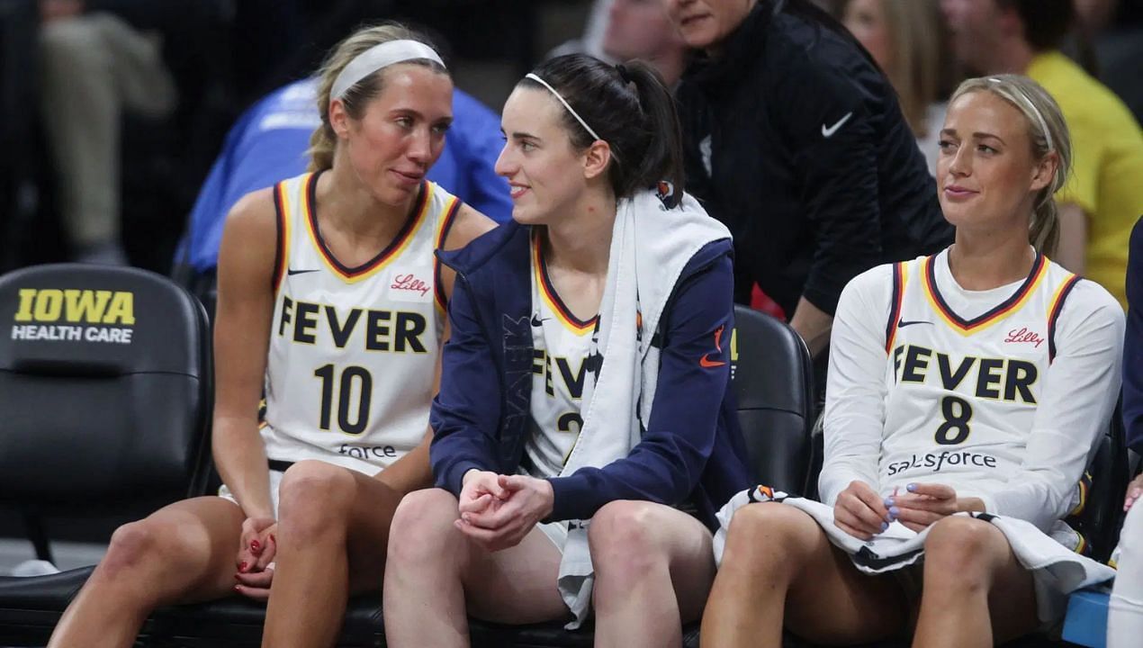Sophie Cunningham candidly reacts to viral video of her and Lexie Hull flanking Caitlin Clark: &quot;My gosh&quot; (Image Credit: Getty)