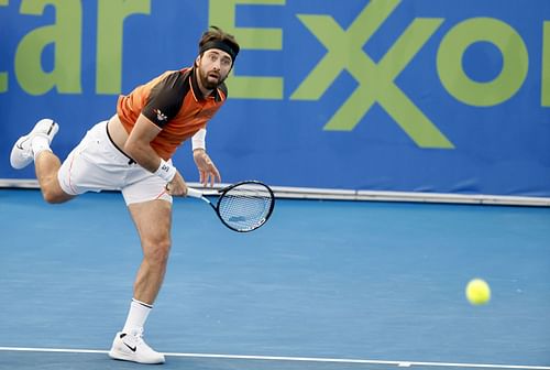 Nikoloz Basilashvili at the Qatar Open 2023. (Photo: Getty)