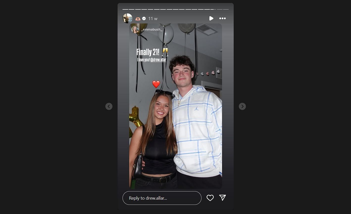Drew Allar and Emma Bush (Image credit: Instagram/@drew.allar)