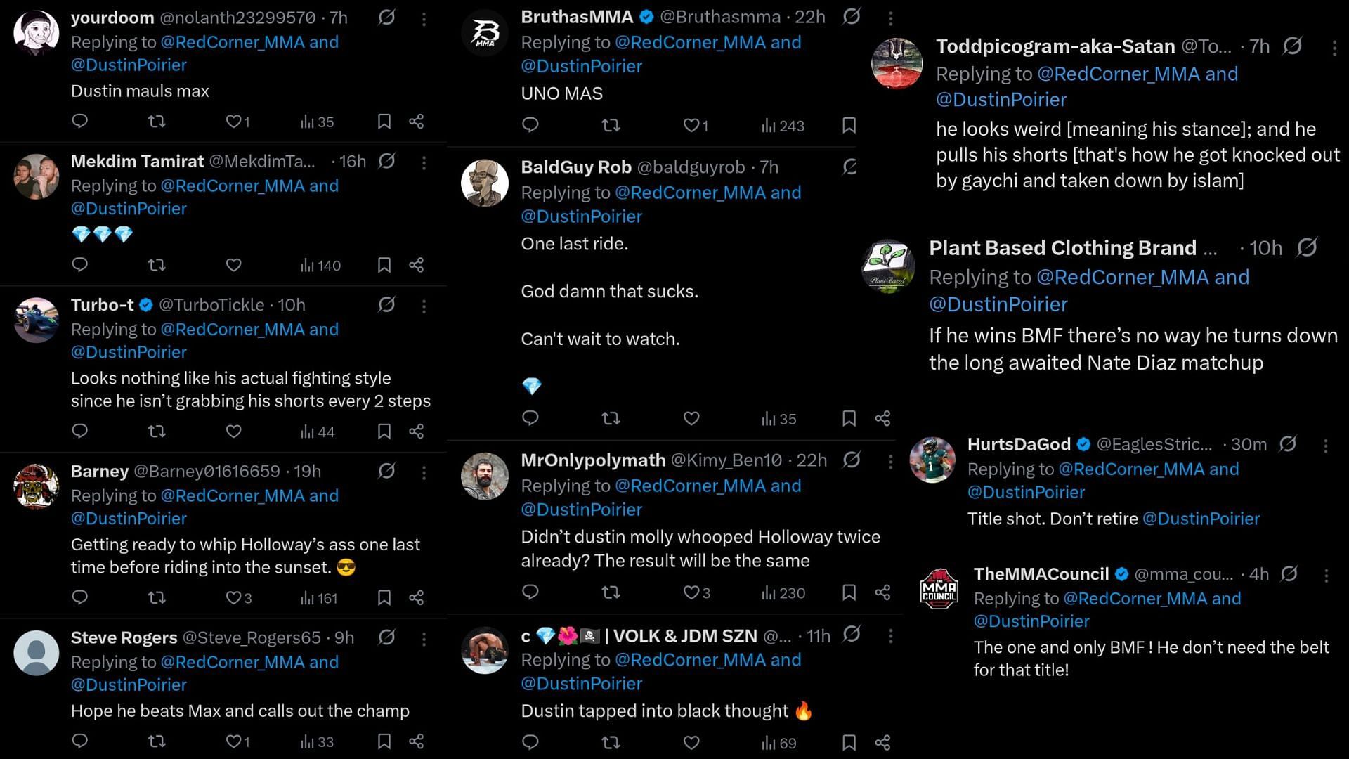 Fan comments [Screenshots courtesy: @RedCorner_MMA on X]