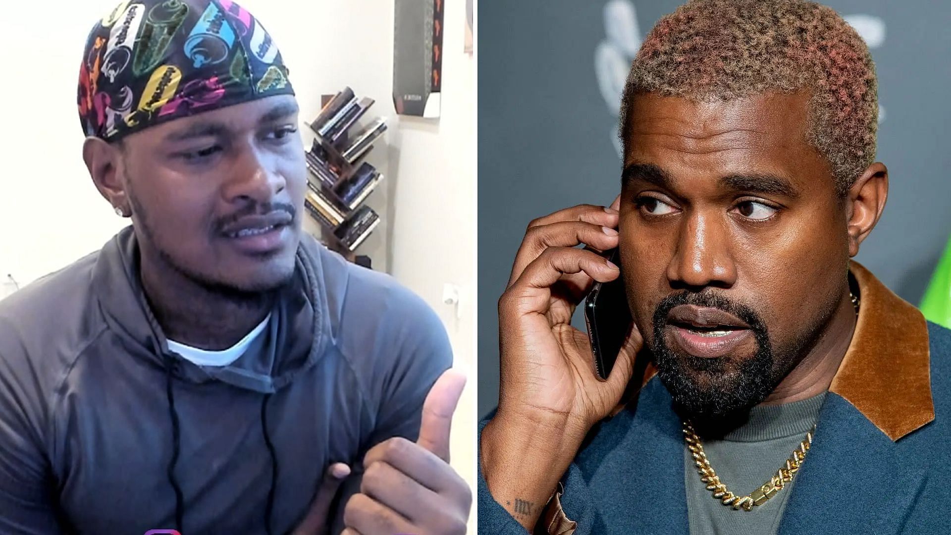 SoLLUMINATI blasts Kanye West for his recent behavior and collaborating with N3on (Image via SoLLUMINATI/Twitch, Getty)