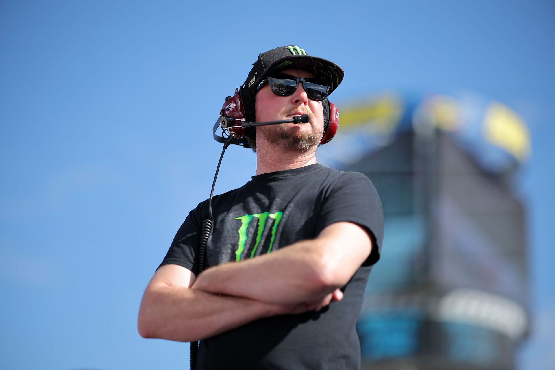 Retired NASCAR driver and advisor to 23XI Racing, Kurt Busch looks on during practice for the Xfinity 500 at Martinsville Speedway - Source: Getty