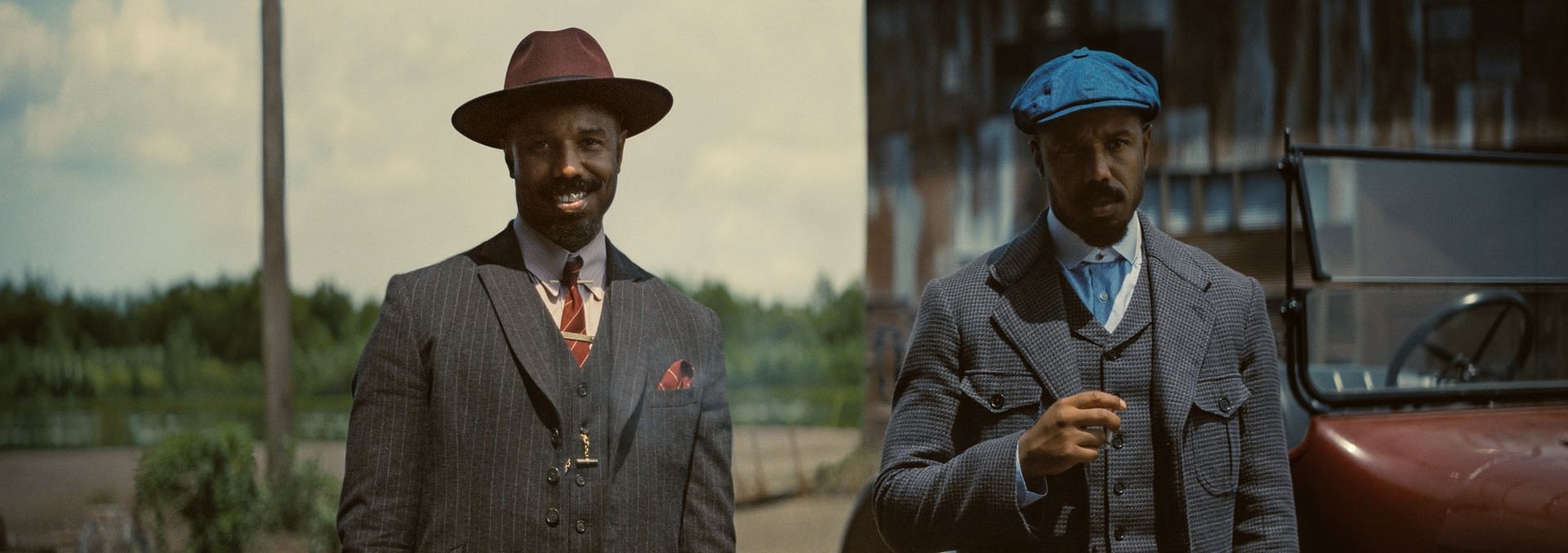 Michael B. Jordan stars in a dual role as twin brother Elijah and Elias Moore in the horror movie Sinners. (Image via youtube.com/WarnerBros)