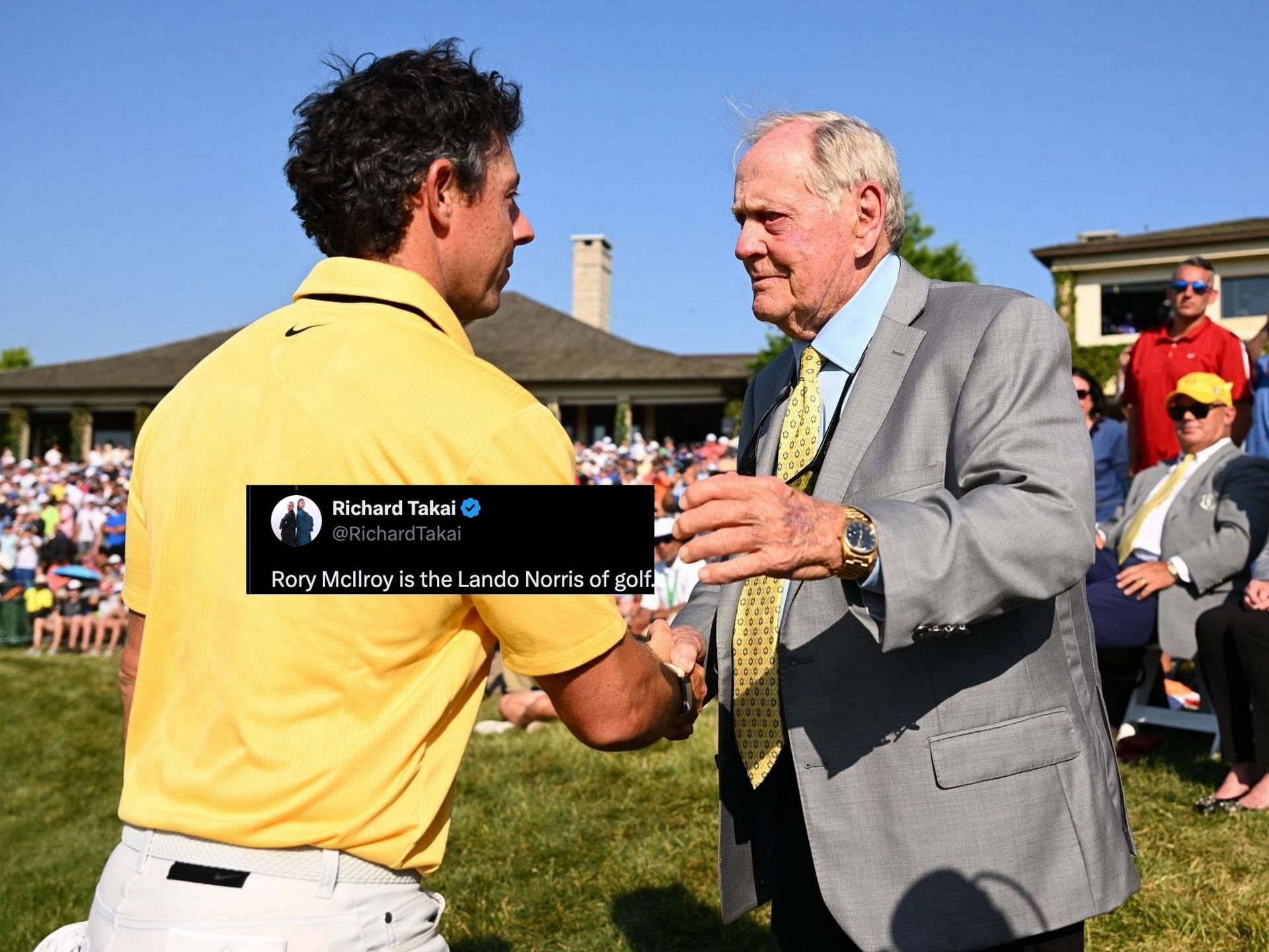 Rory McIlroy and Jack Nicklaus (Image via GETTY, x@RichardTakai)