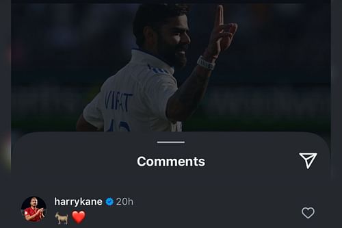 Harry Kane reacts to Virat Kohli’s Test retirement (Image via Instagram-@virat.kohli)
