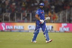 “A memory of a lifetime” - Rohit Sharma gifts his bat to CSK’s rising star from IPL 2025 [In Picture]