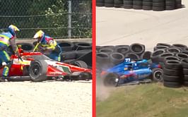 Robert Shwartzman and Sting Ray Robb's big crashes create chaos at IndyCar Road America