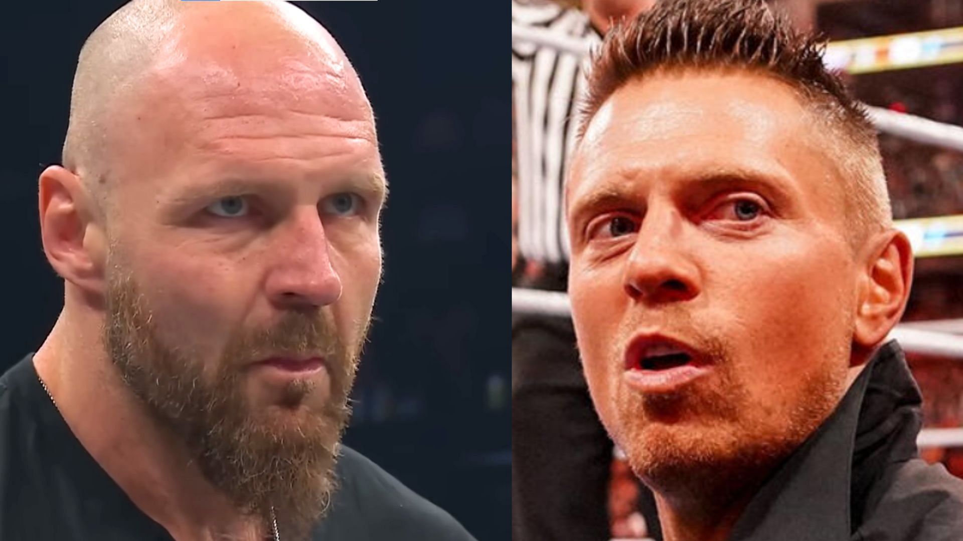 Jon Moxley (left) and The Miz (right) (Images via AEW YouTube and WWE.com) 