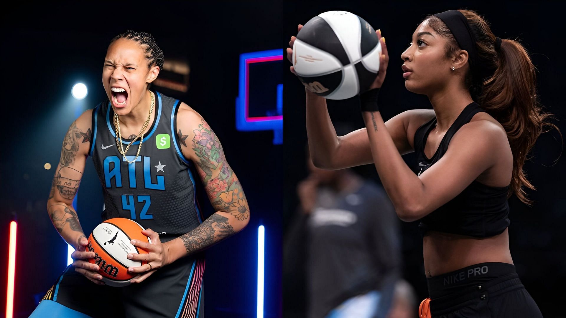 Brittney Griner and Angel Reese. Credits: Instagram (@atlantadream, @chicagosky)