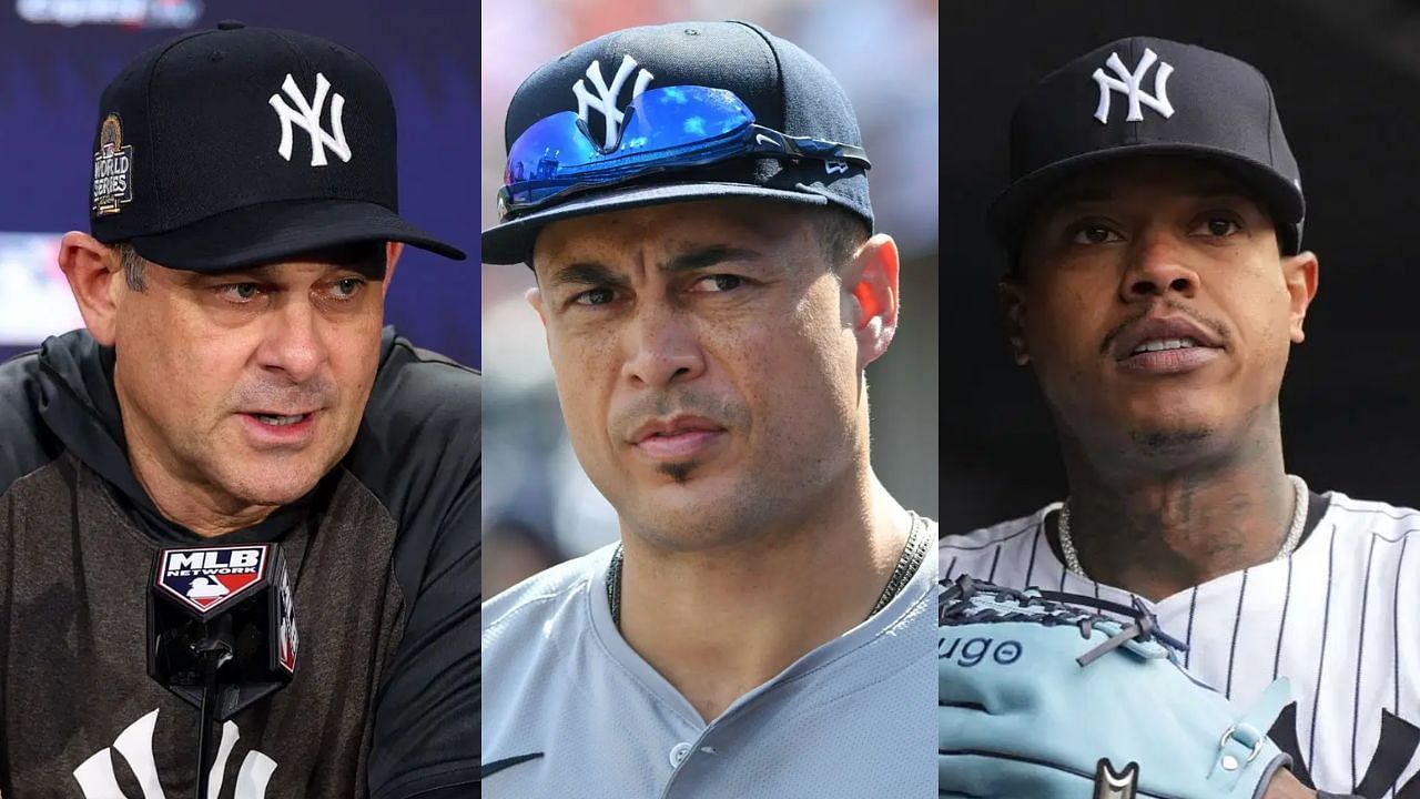 Aaron Boone (L), Giancarlo Stanton (C), Marcus Stroman (R) (Images from - Getty)