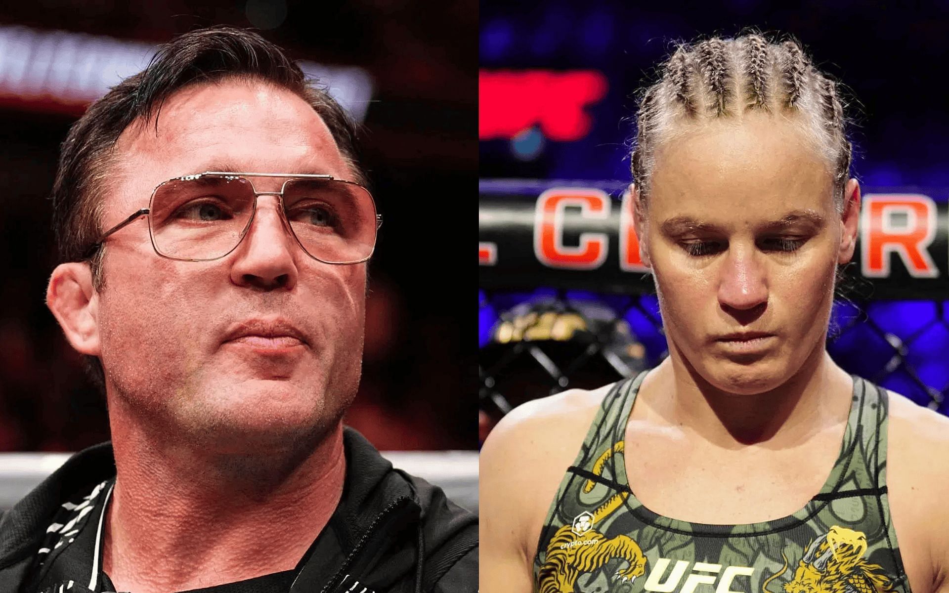 Chael Sonnen (left) says he made attempts to reconcile with Valentina Shevchenko (right). [Images courtesy: Getty]