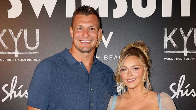 Rob Gronkowski jokes about modeling debut as gf Camille Kostek launches her swimsuit line