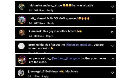 Screenshot of comments. [ONE Championship/Instagram]