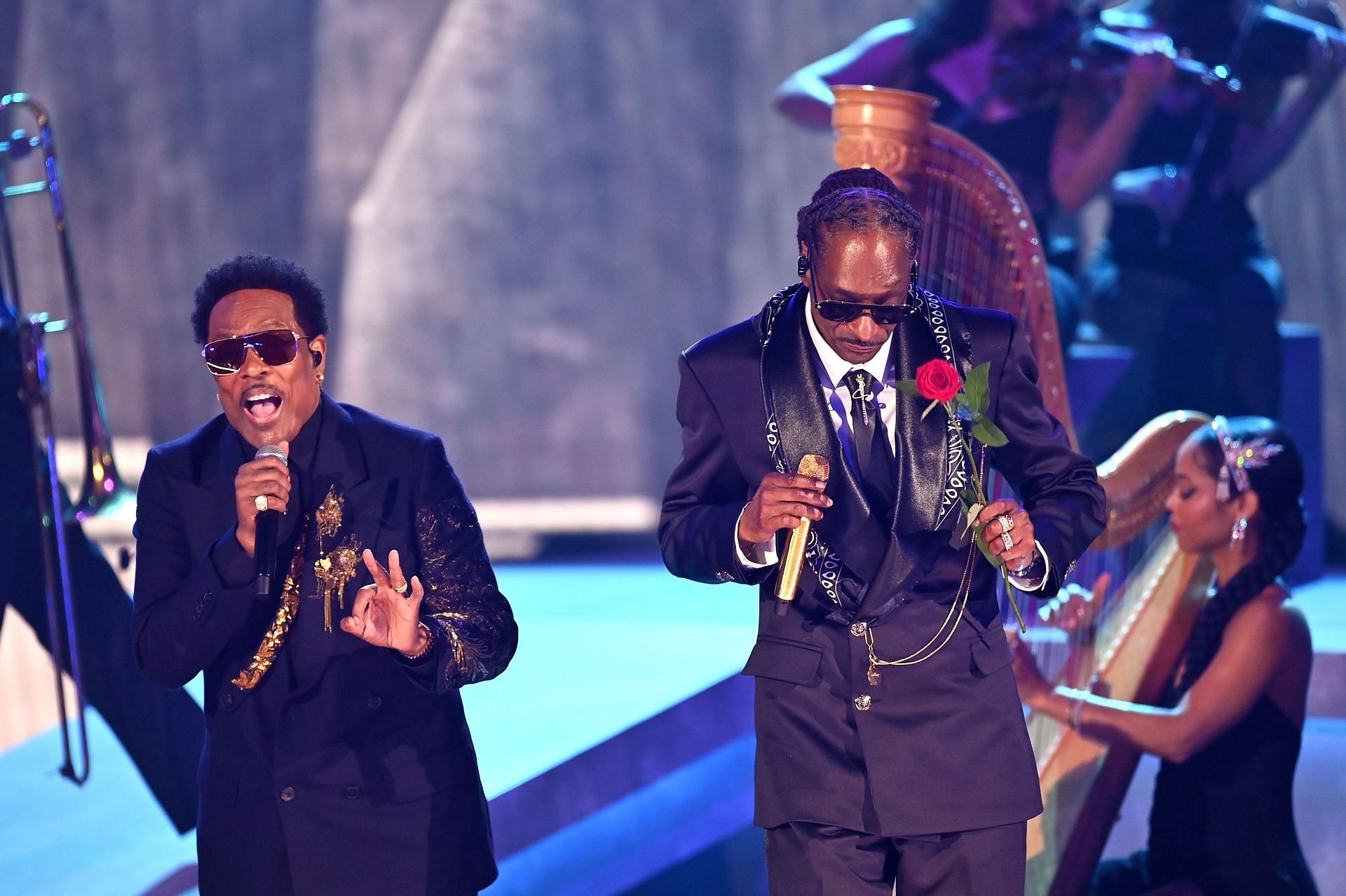 Charlie Wilson and Snoop Dogg perform at the 2025 BET Awards. (Image via Getty)